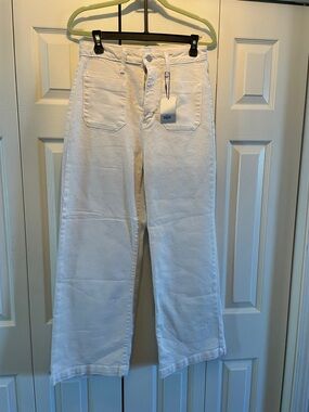 Just Black White High-Rise Wide Leg Jeans